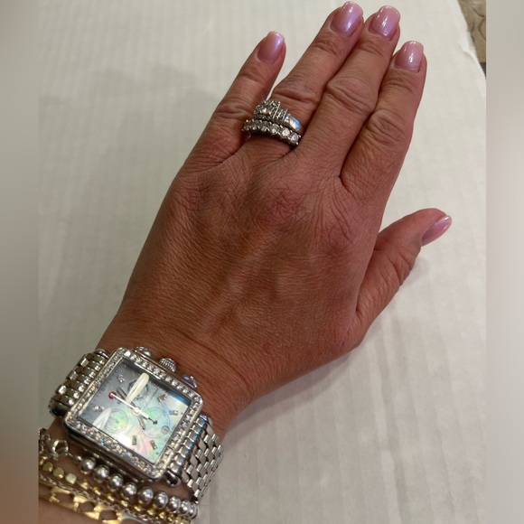 MICHELE Womens Deco wristwatch. 2kts Diamonds - Picture 8 of 10